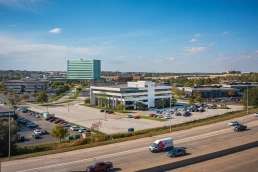 An aerial drone shot  for a commercial real estate company Omaha, NE